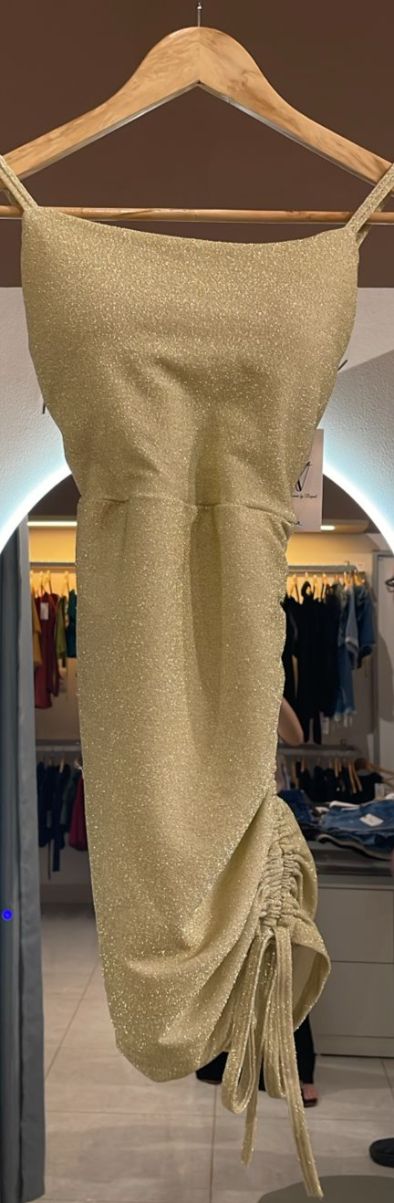 VESTIDO LUREX AMARELO