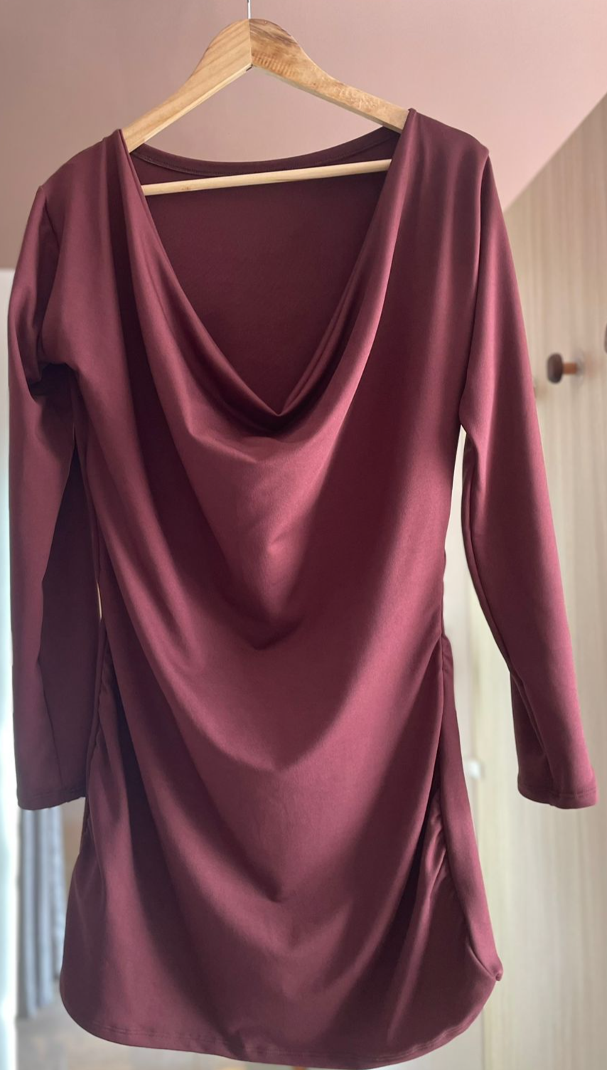 VESTIDO MANGA LONGA PLUS CAFÉ