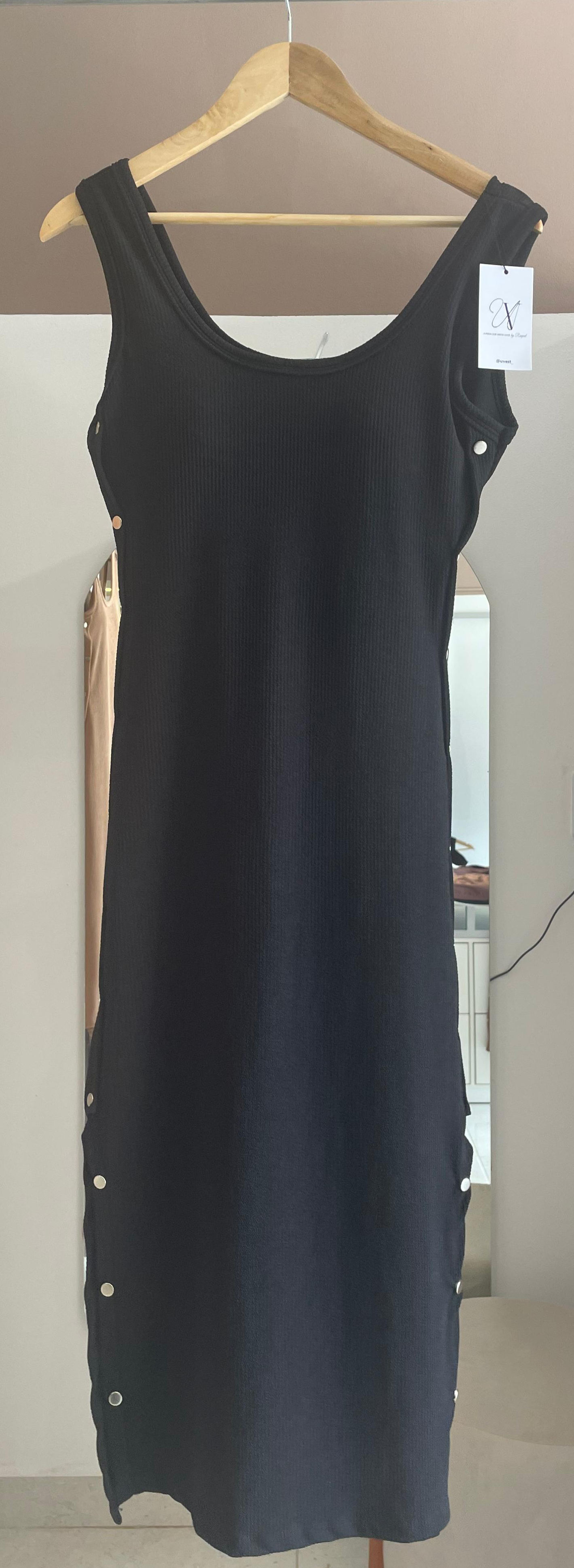 VESTIDO MIDI LISO ANARRUGA