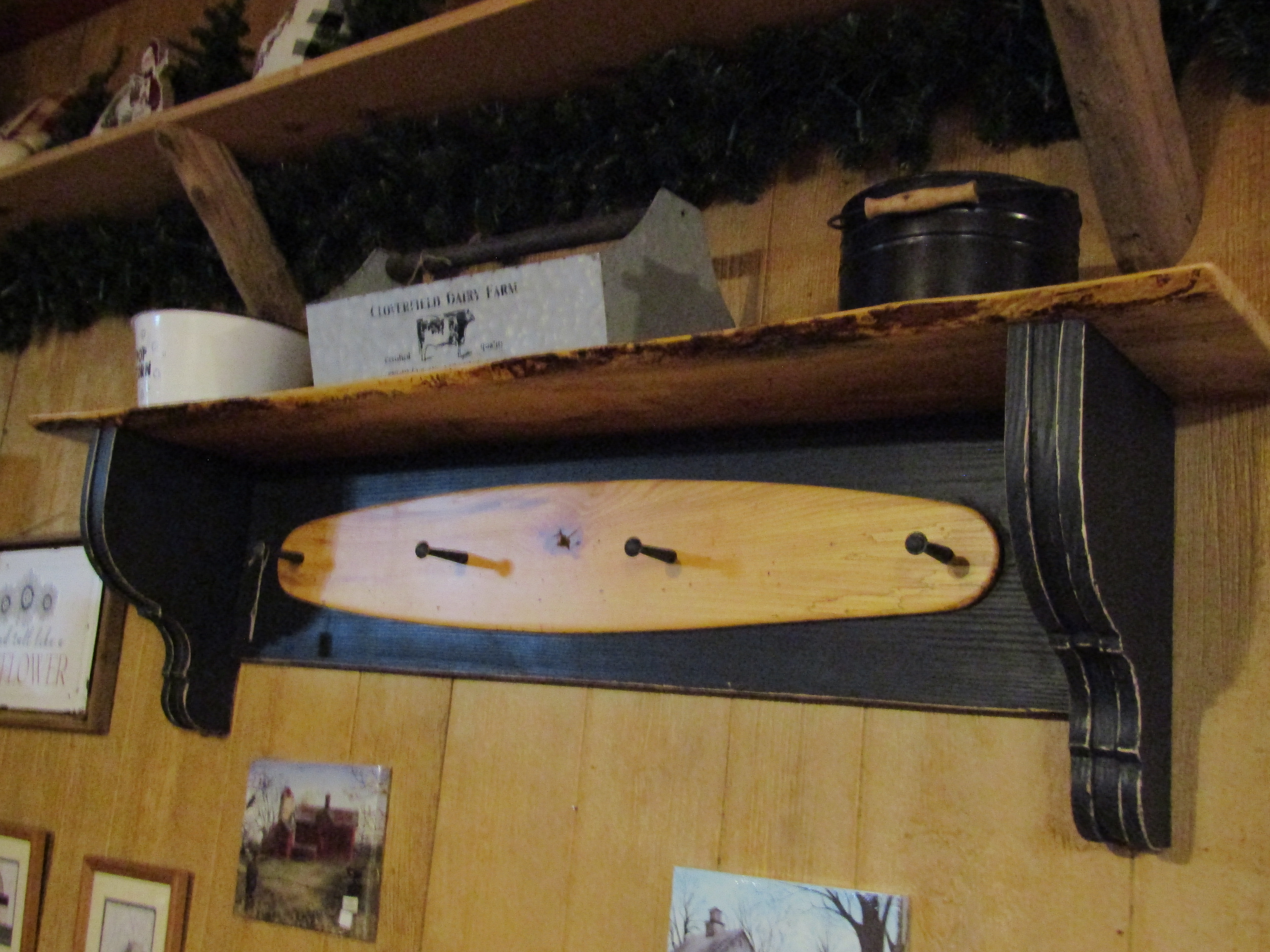 Rustic Wooden Wall Shelf