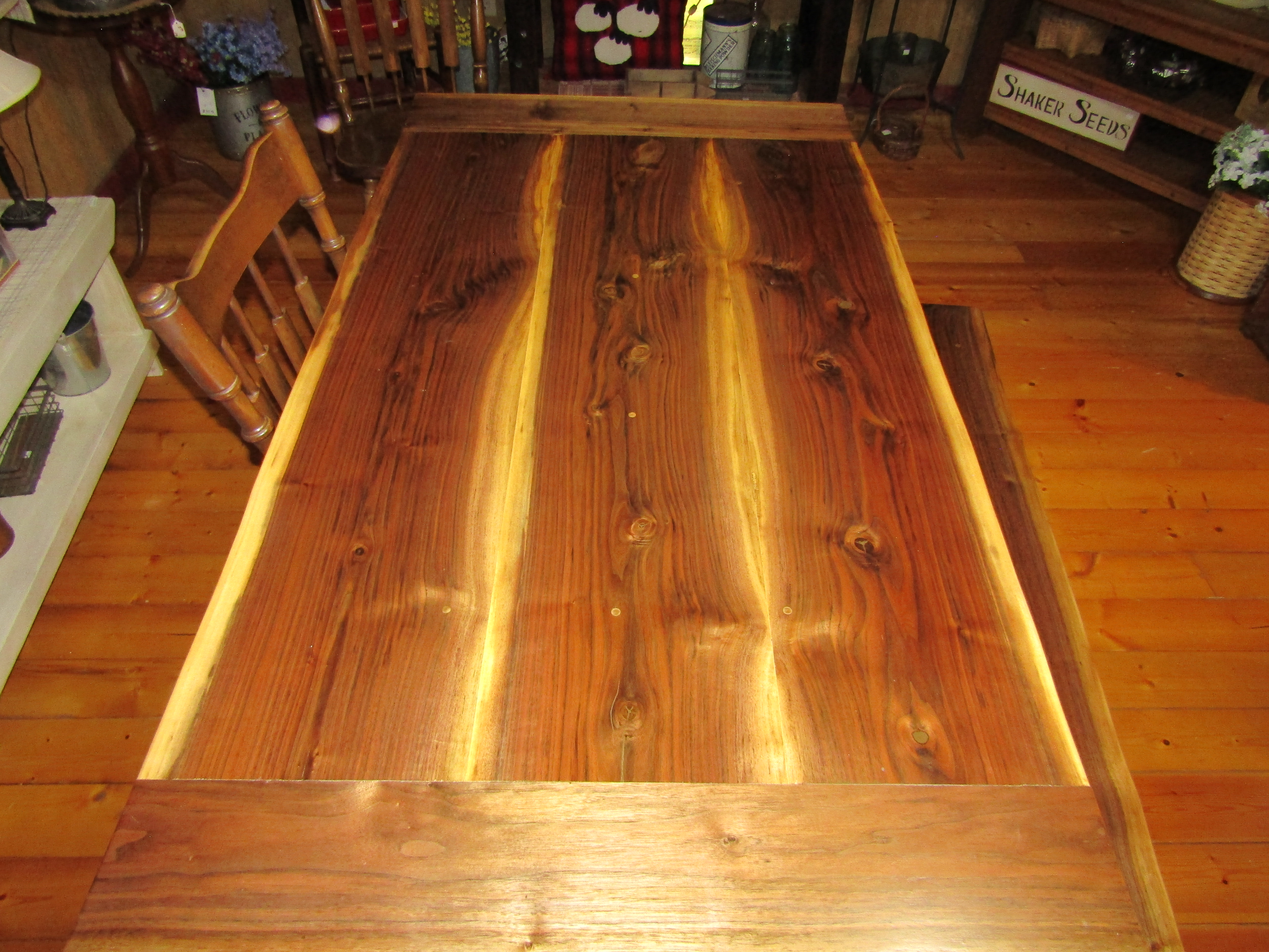 Rustic Solid Wood Dining Table and Bench Set