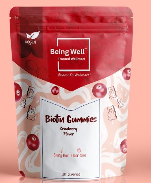 Beingwell Biotin Gummies for Hair Fall Control and Vibrant Skinn