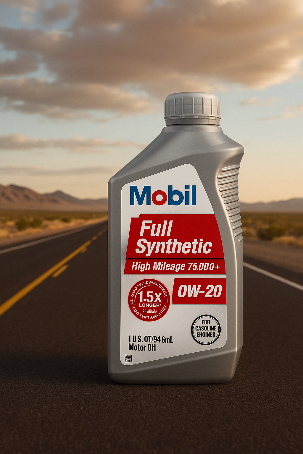 Aceite de motor Mobil totalmente sintético de alto kilometraje 0W-20