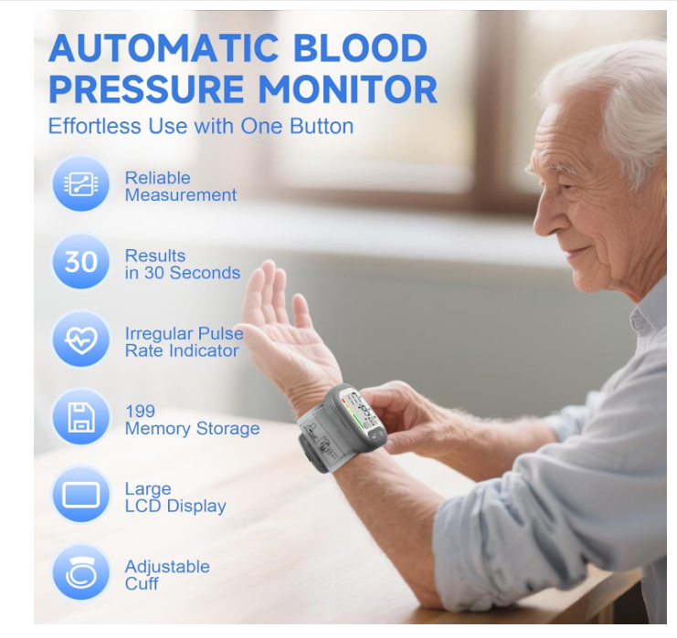 Monitor digital de presión arterial de muñeca