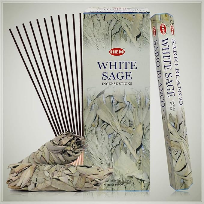 Varillas de incienso de salvia blanca HEM. Incluye soporte para inciensos!