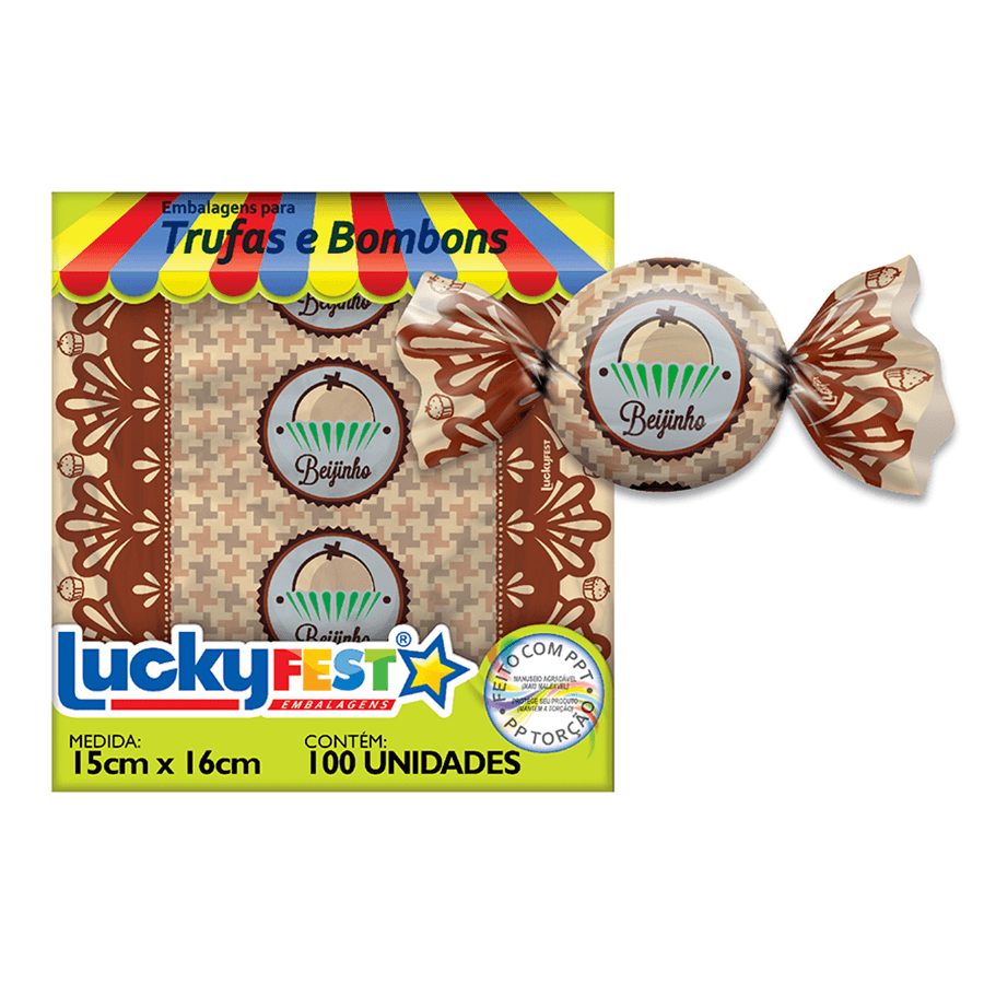 Embalagem para Trufas 15x16cm com 100un. SABORES