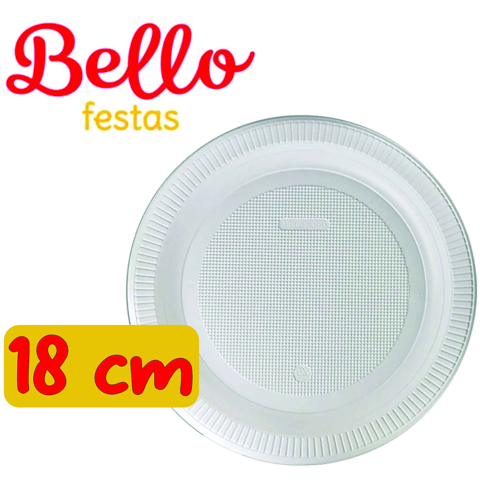 Prato PS 18 Raso Branco Bello com 10 un.