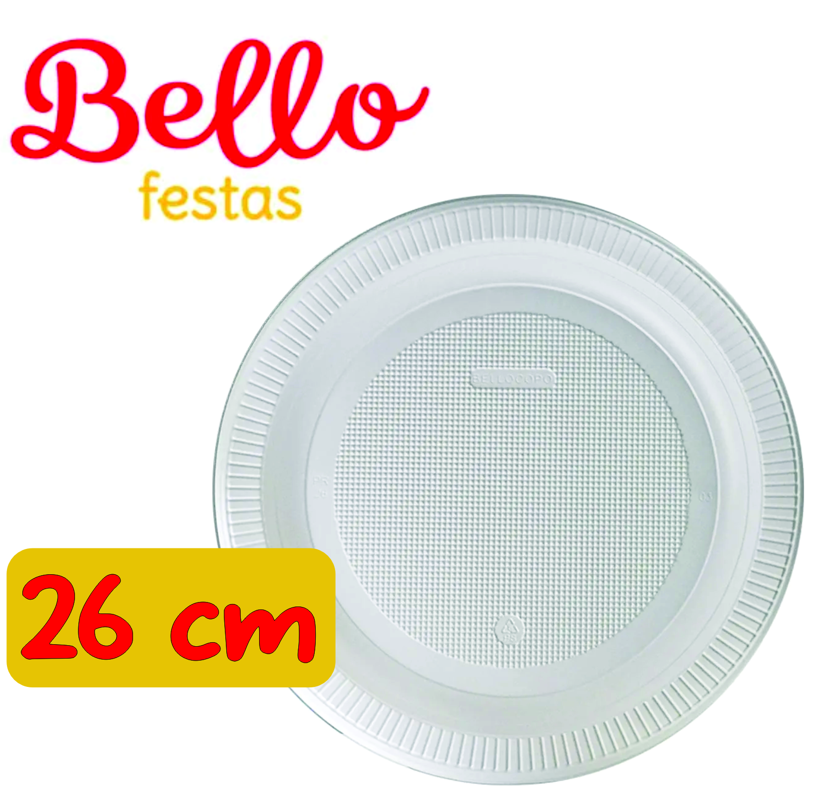 Prato PS 26 Raso Branco Bello com 10 un.