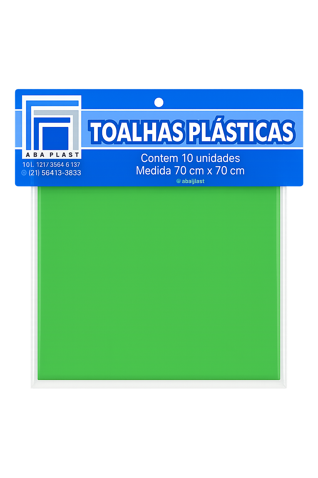 Toalhas Plásticas AbaPlast 70x70cm com 10 un. CORES