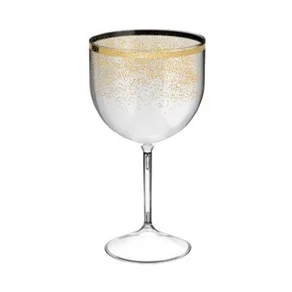 Taça Gin com Glitter Borda Metalizada CORES