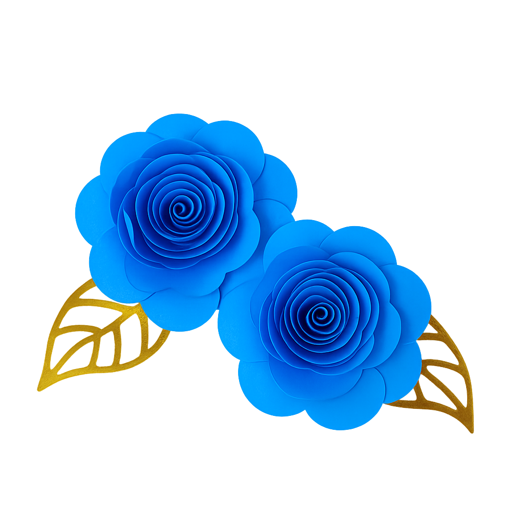 Flor G 3D Aplique de Papel com 2 Un. CORES