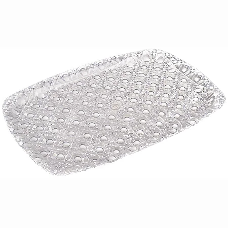 Bandeja Lapidada Luxo 47x31cm Transparente