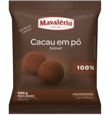 Cacau em pó solúvel Mavalério 100% 500g