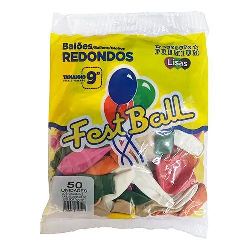 Balões Redondos Festball 9" CORES