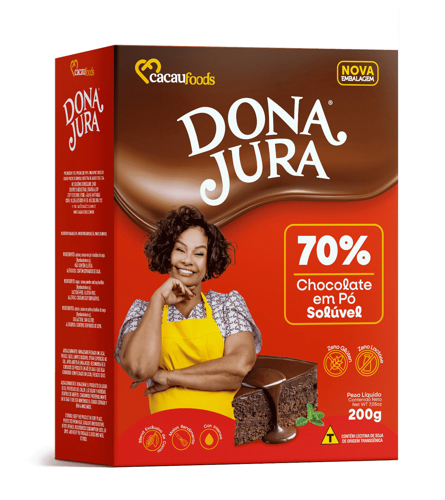 Dona Jura Chocolate em Pó Sulúvel 70% 200g