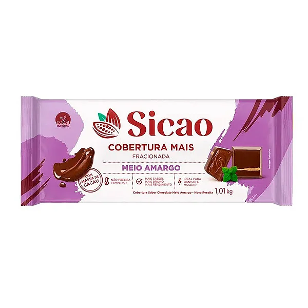 Cobertura Mais Meio Amargo Sicao 1,01kg