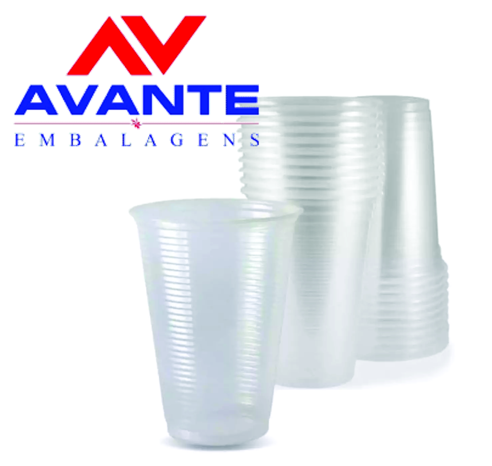 Copo Plástico PS Transparente 200ml Avante com 100 un.