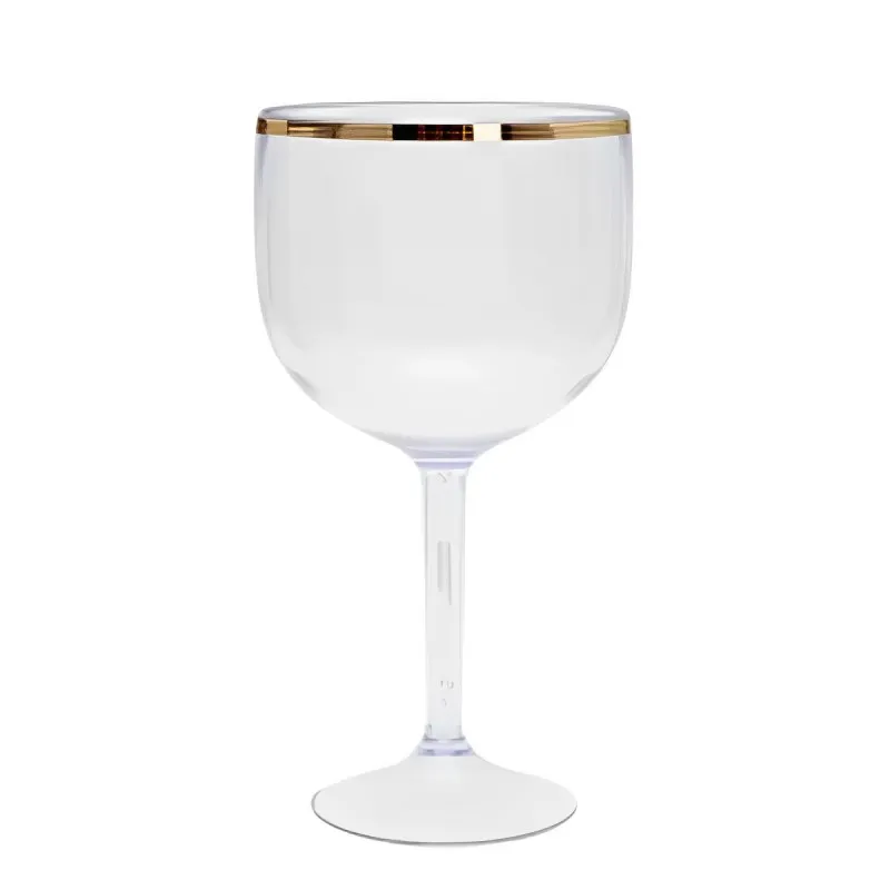 Taça Gin Transparente Borda Metalizada CORES