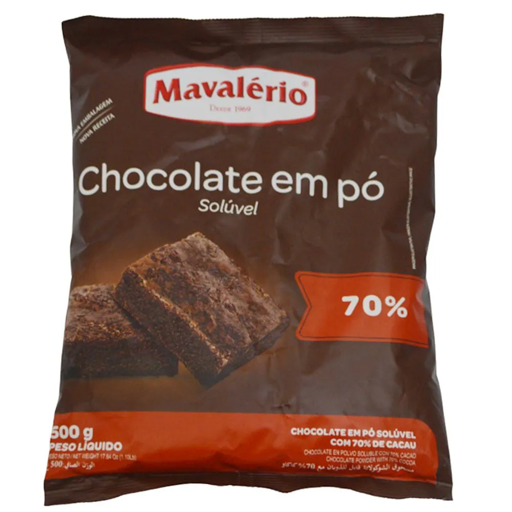 Chocolate em pó solúvel Mavalério 70% 500g