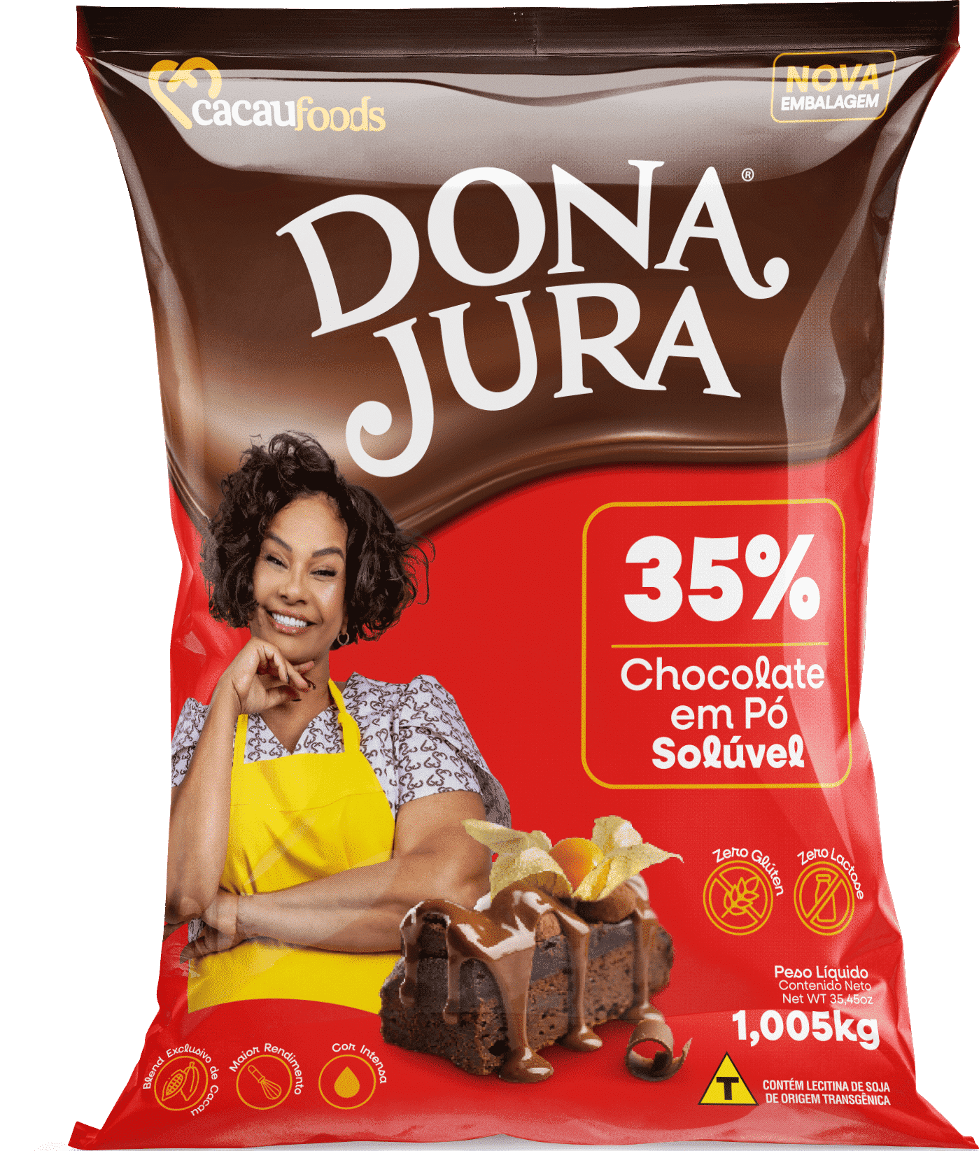 Chocolate em Pó Solúvel Dona Jura 35% 1,005kg
