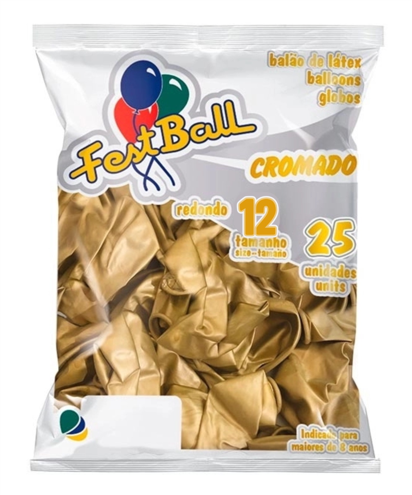 Balões Cromado Festball 12" CORES