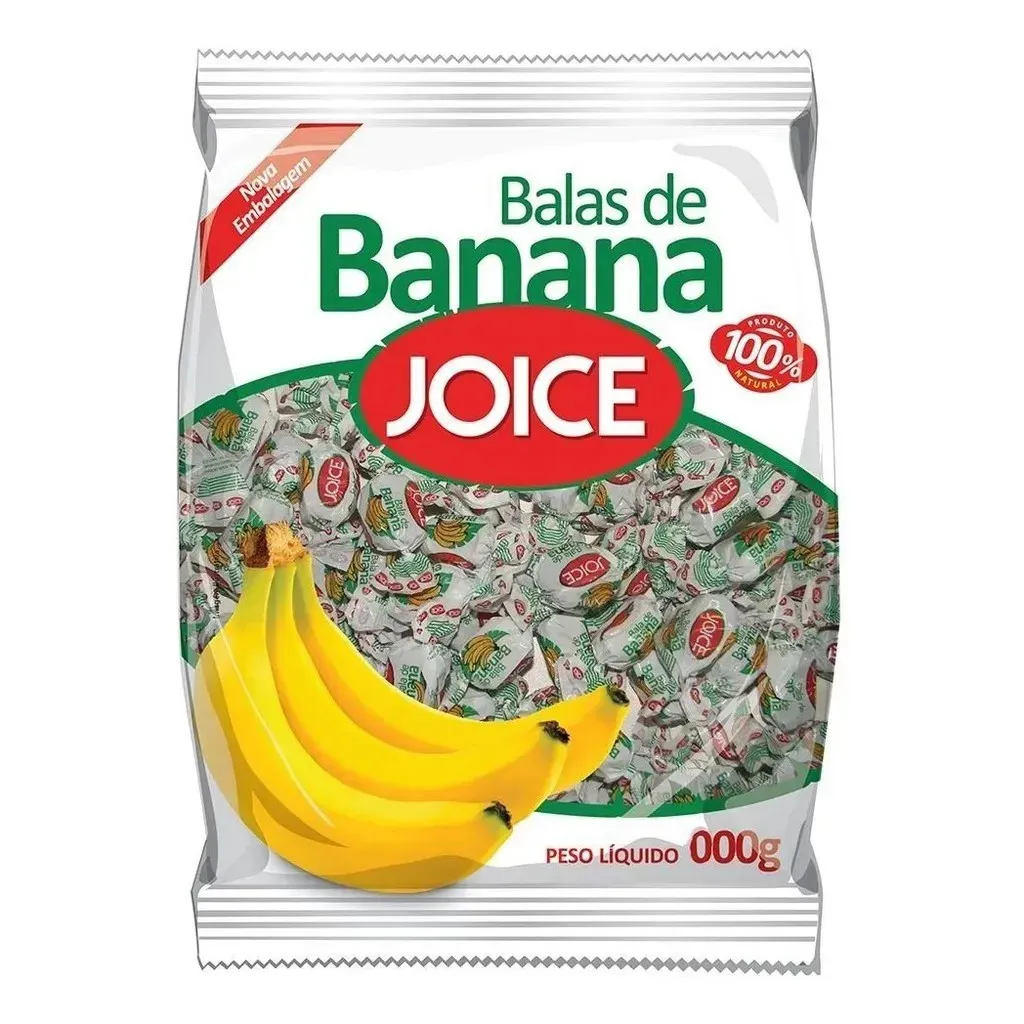 Saco Balas de Banana Joice 500g