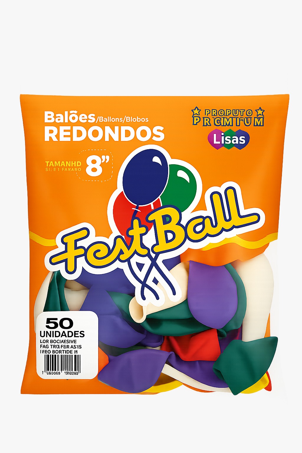 Balões Redondos Festball 8" CORES