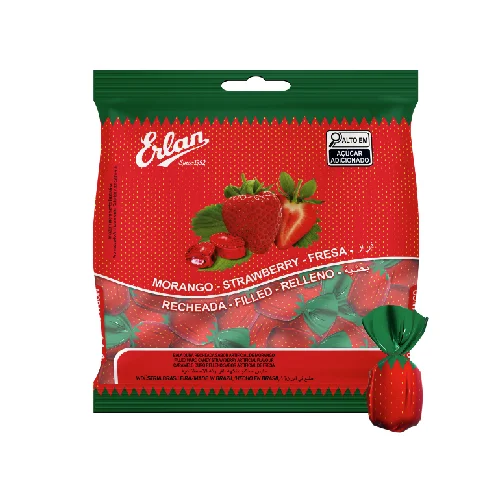 Saco Balas Morango Erlan 500g