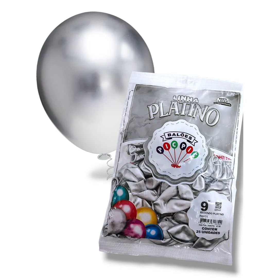 Balões Pic Pic Linha Platino 9" com 25 un. CORES