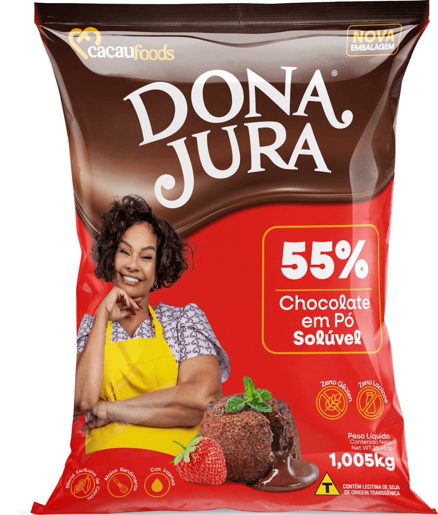 Chocolate em Pó Solúvel Dona Jura 55% 1,005kg