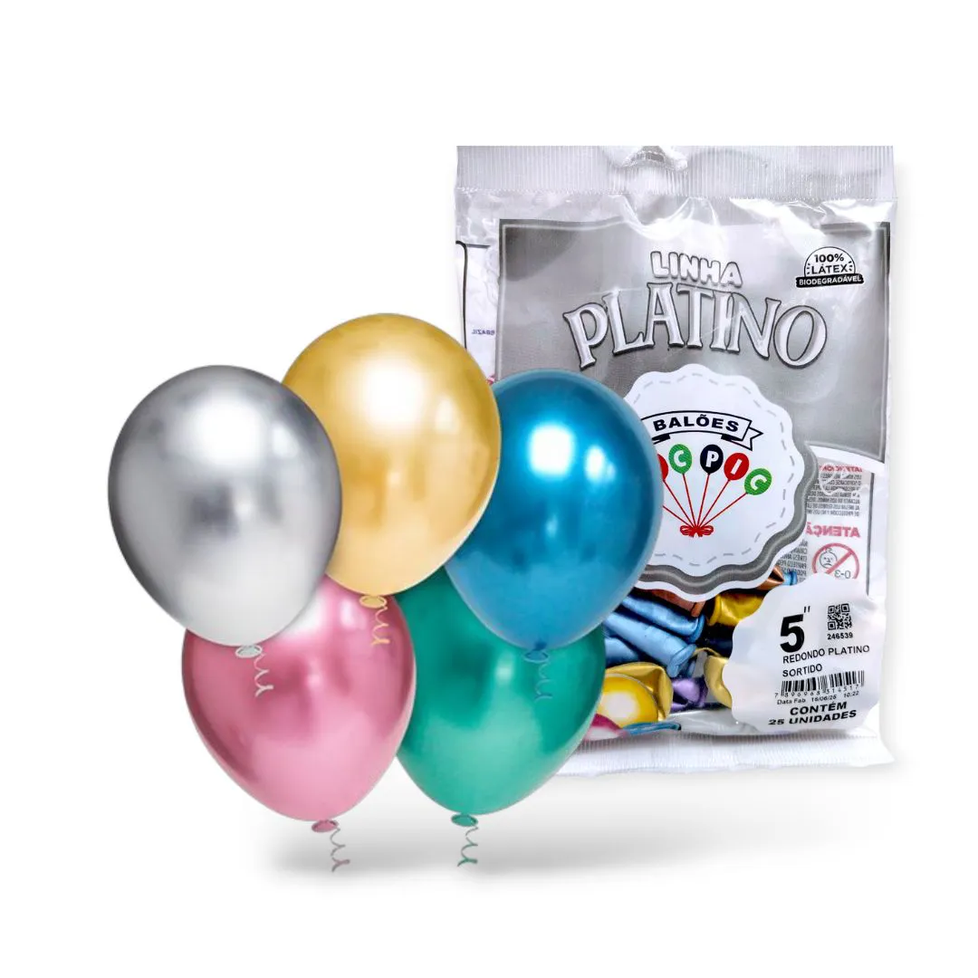 Balões Pic Pic Linha Platino 5" com 25 un. CORES