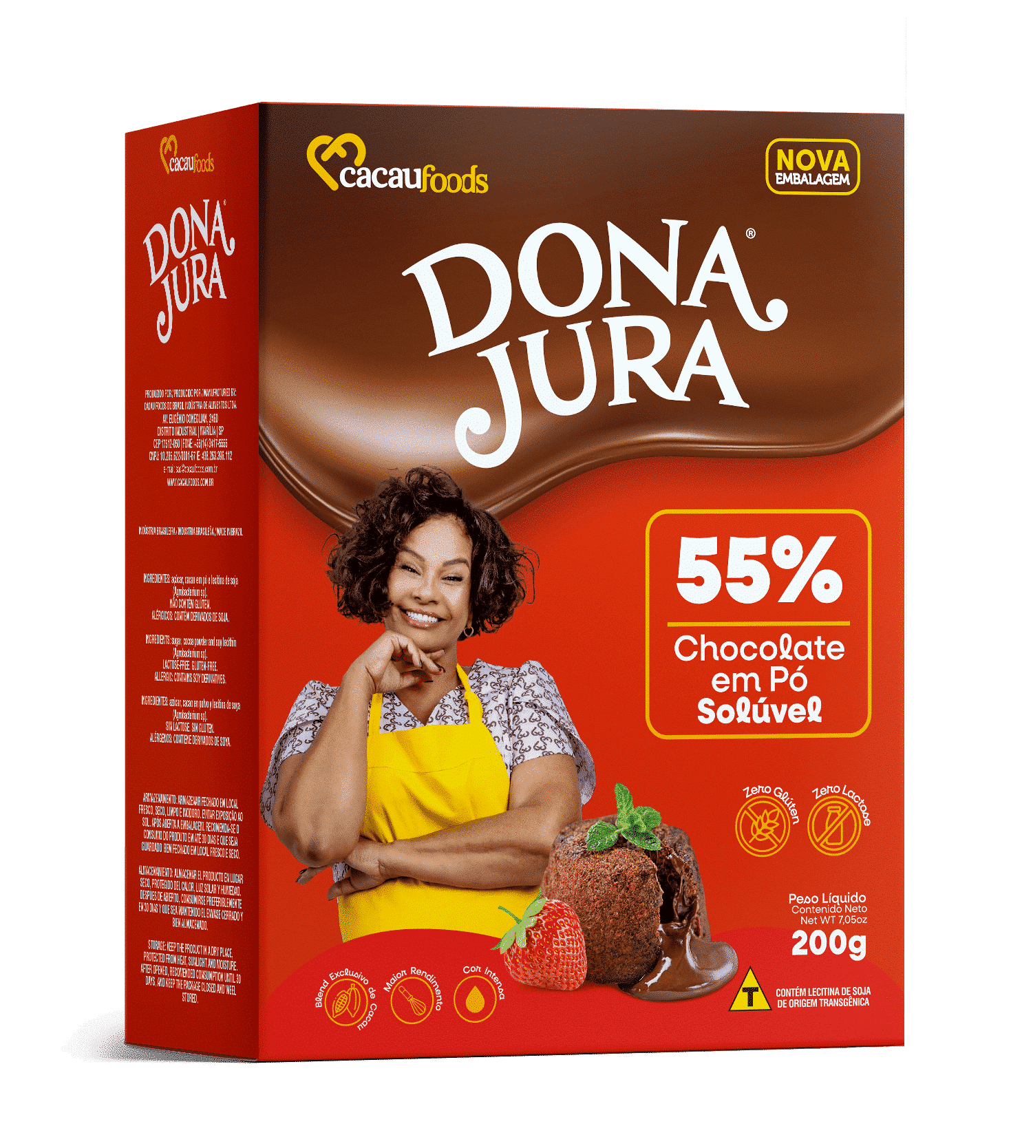 Dona Jura Chocolate em Pó Solúvel 55% 200g