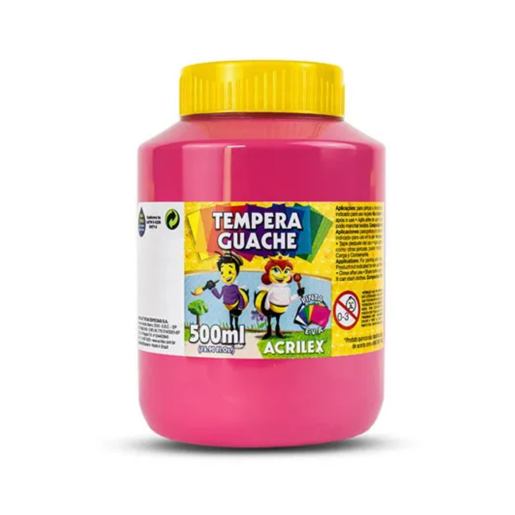 Tinta Guache Acrilex Tempera Guache 500ml CORES
