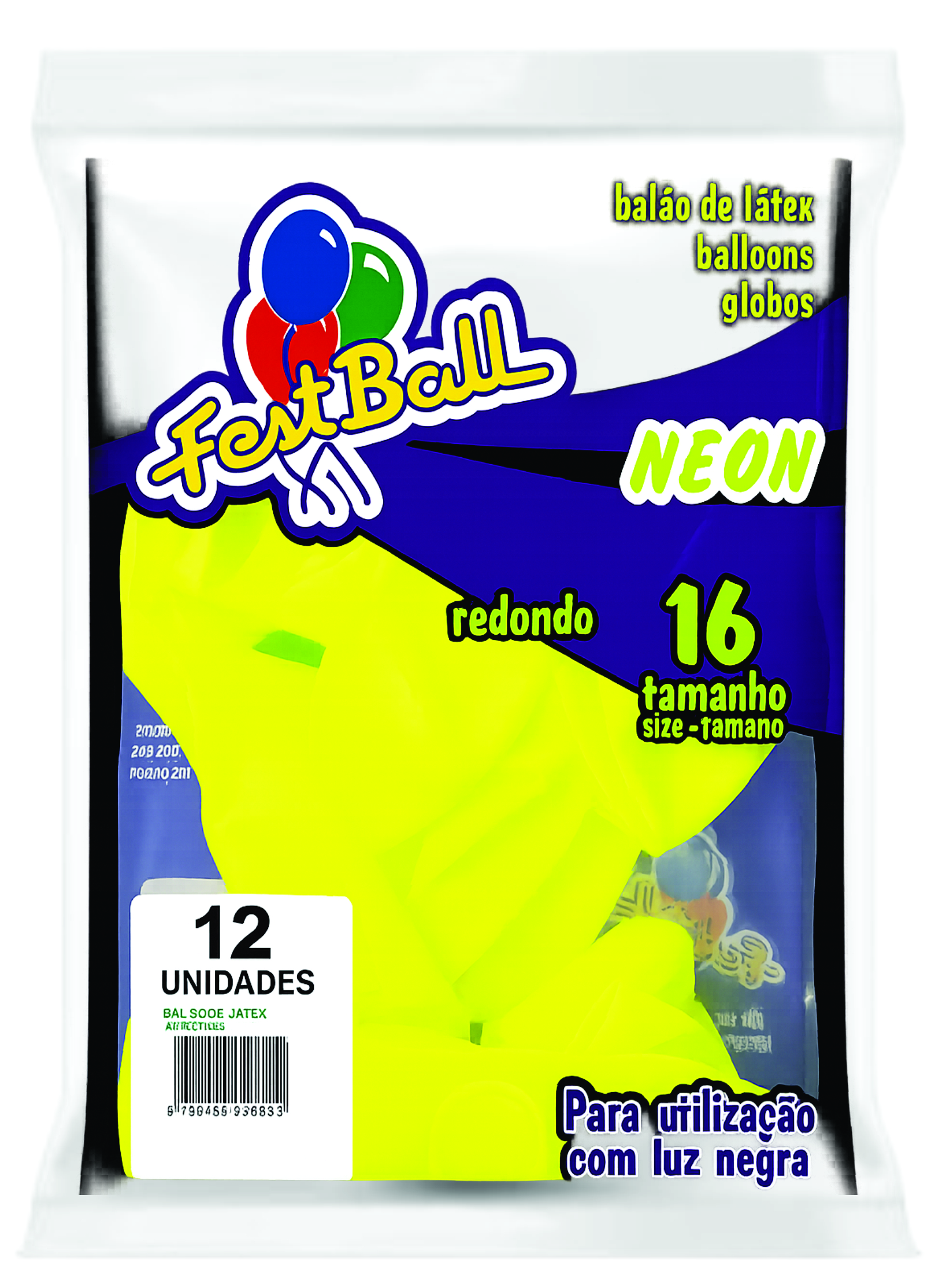 Balões Neon Festball 16" CORES