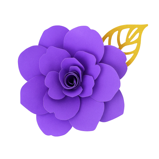 Flor Carmélia M 3D Aplique de Papel com 1 Un. CORES