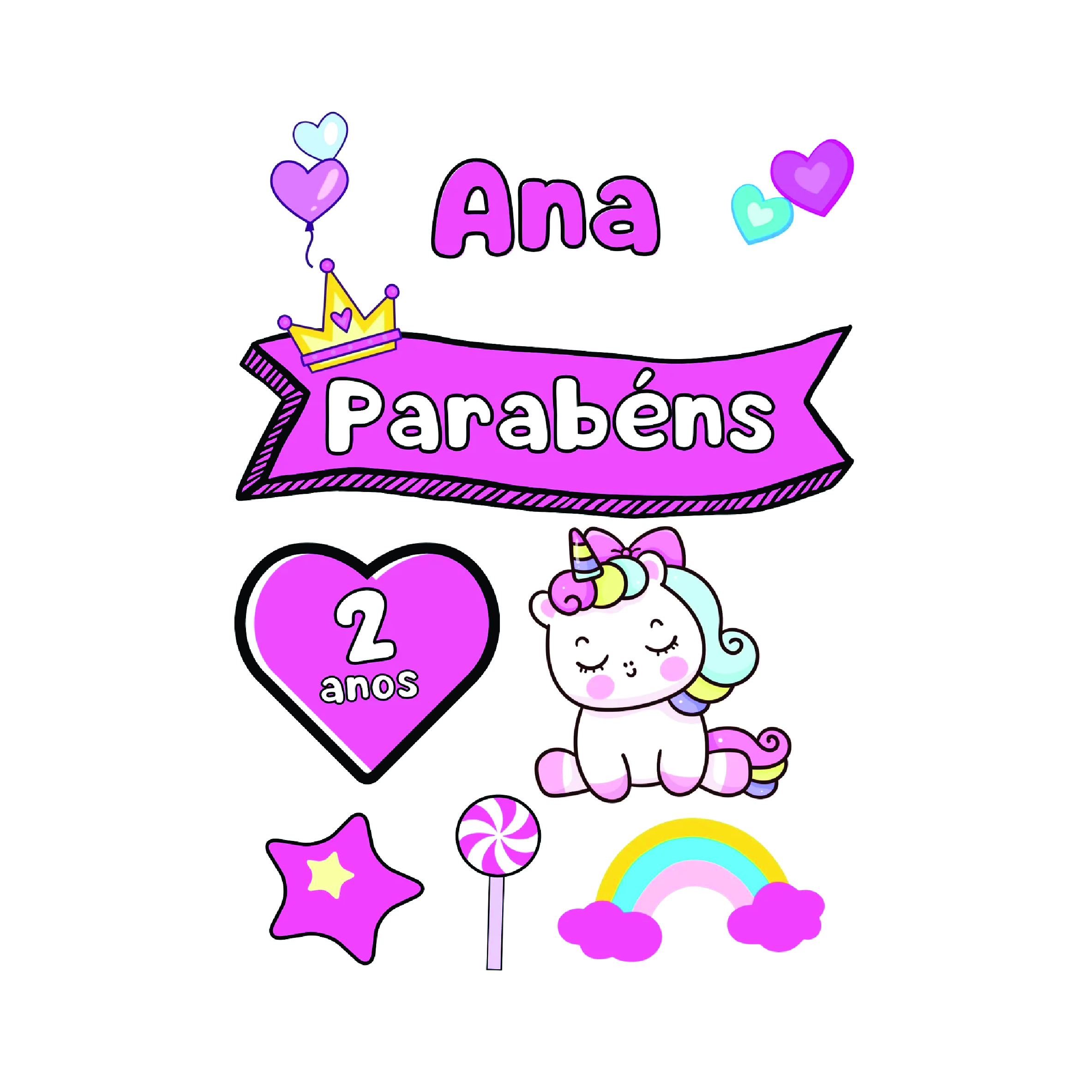 Topo de Bolo Personalizado (Sem Recorte)