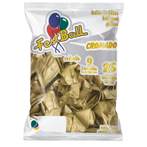 Balões Cromado Festball 9" CORES