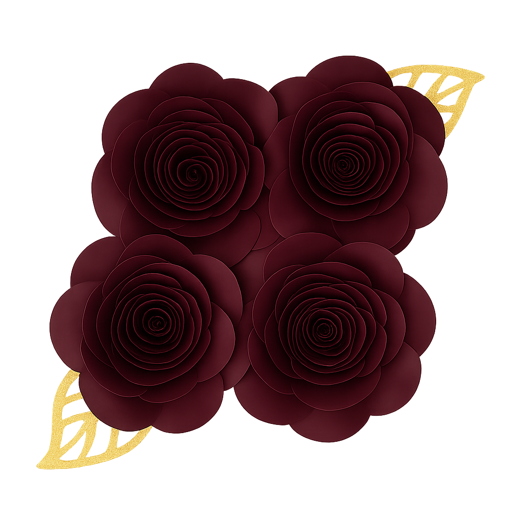 Flor P 3D Aplique de Papel com 4 Un. CORES