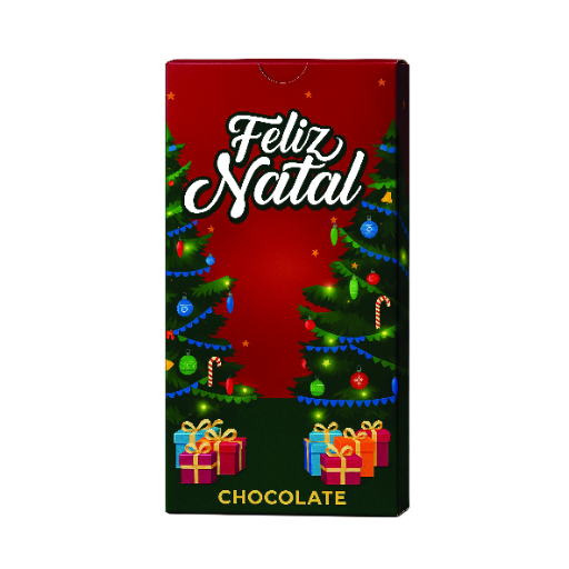 Caixa Natalina Barra de Chocolate Feliz Natal
