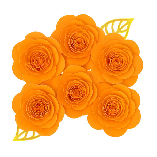 Flor PP 3D Aplique de Papel com 6 Un. CORES