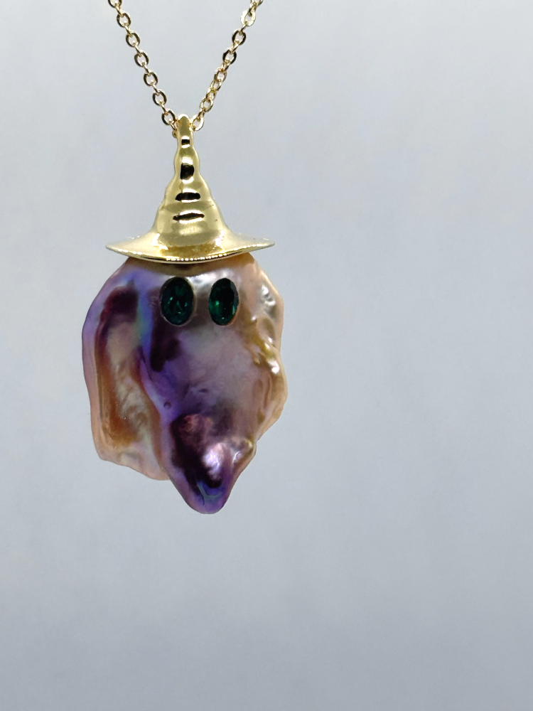 Ghost Pearl Pendant Necklace