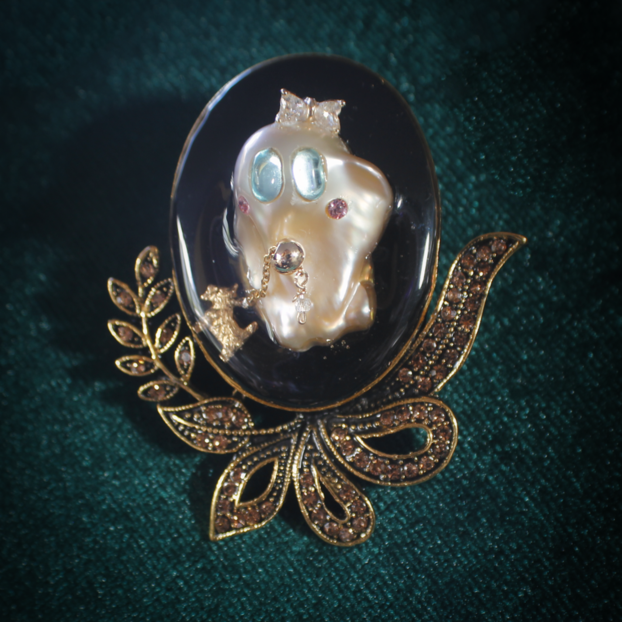 A Debutante and Her Golden Dog Brooch