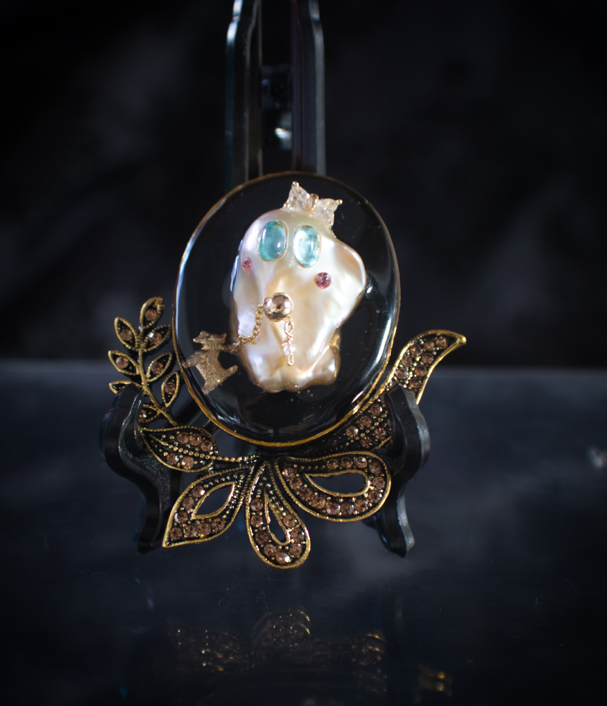 A Debutante and Her Golden Dog Brooch