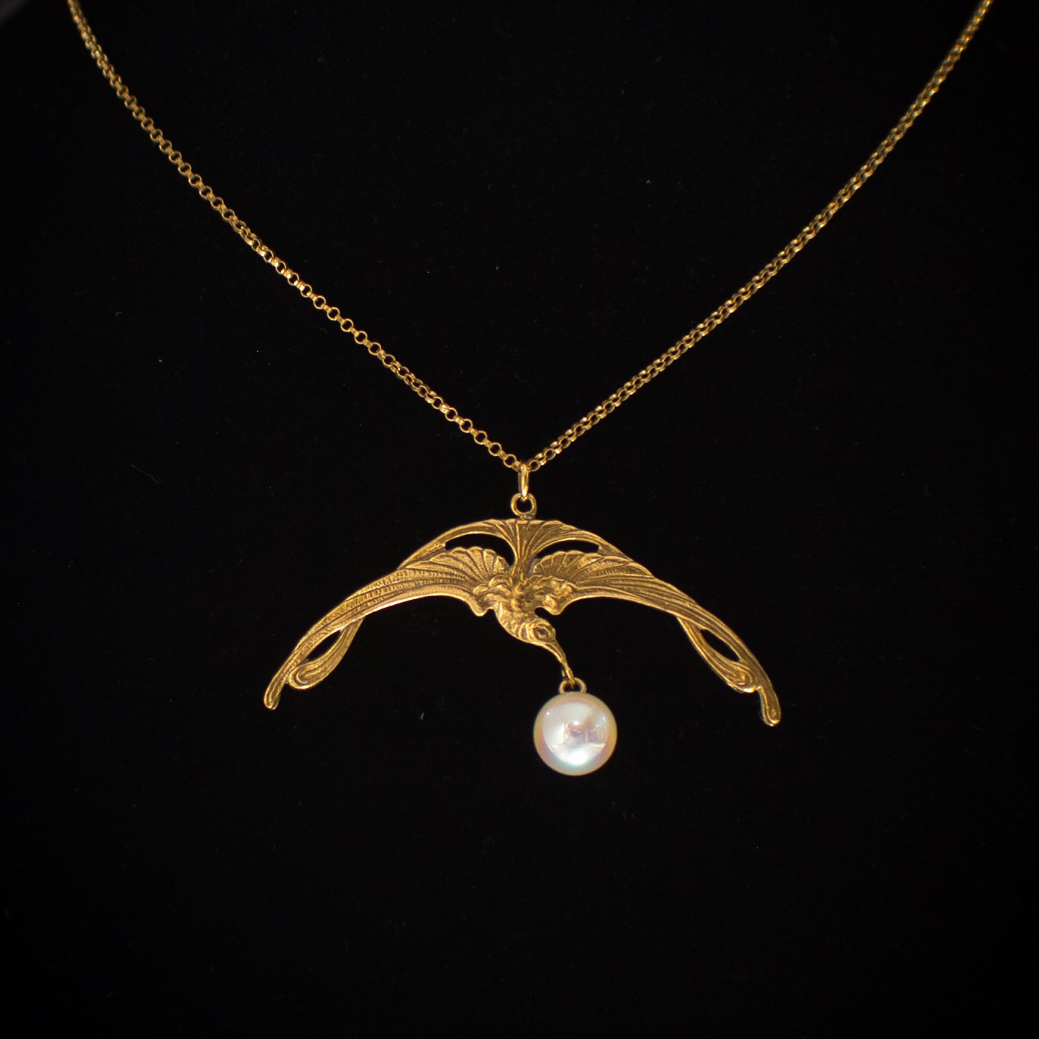 Crane In Flight Necklace