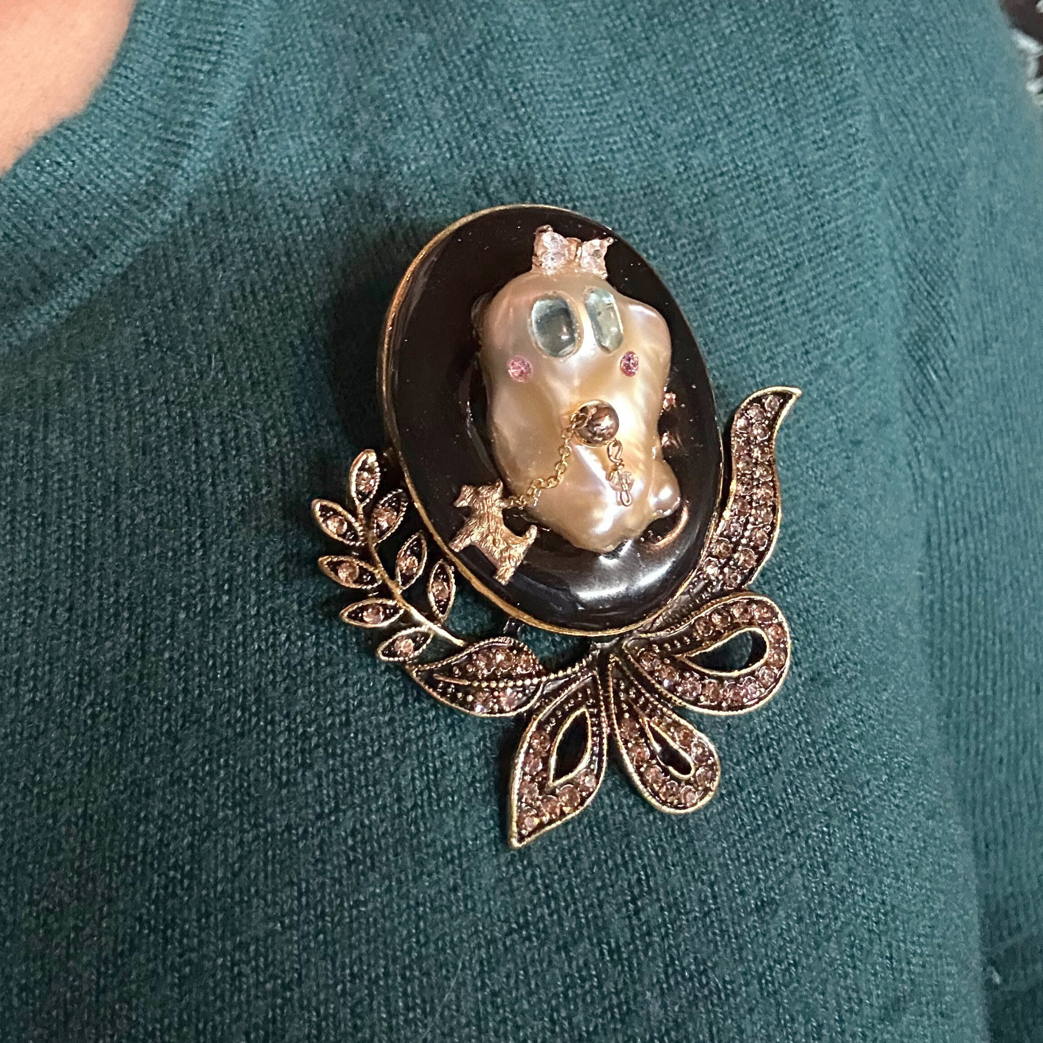 A Debutante and Her Golden Dog Brooch