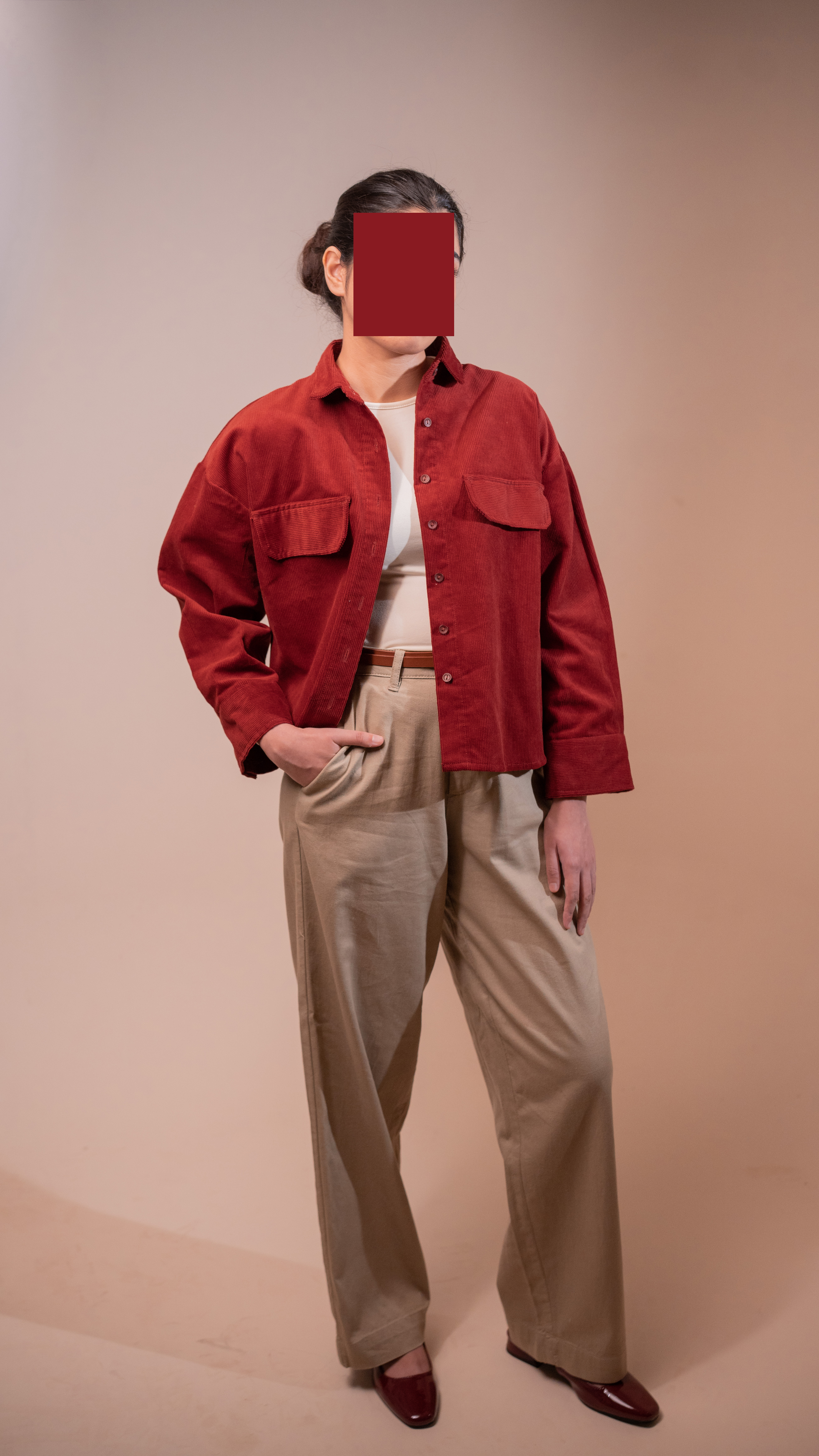 Cropped Corduroy Shacket