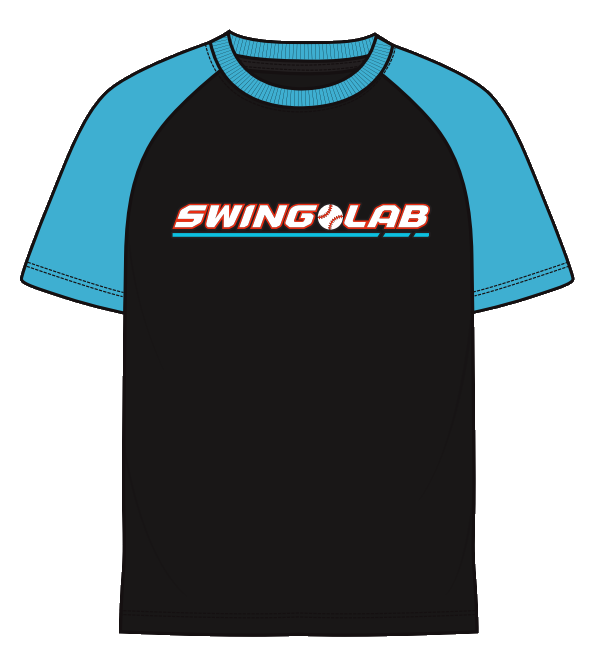SWINGLAB Performance Tee (Black/Teal)
