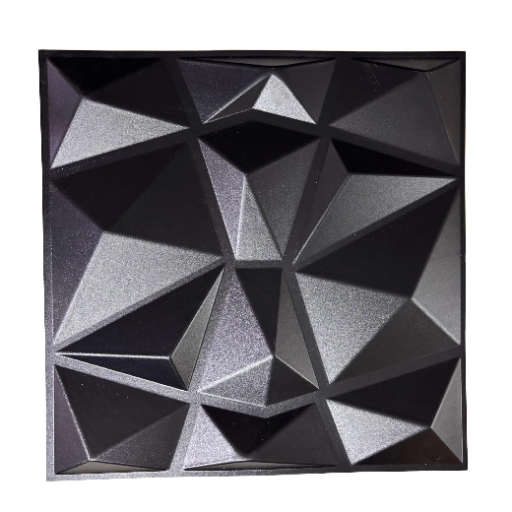 PANEL PVC 3D NEGRO 50cm x 50cm