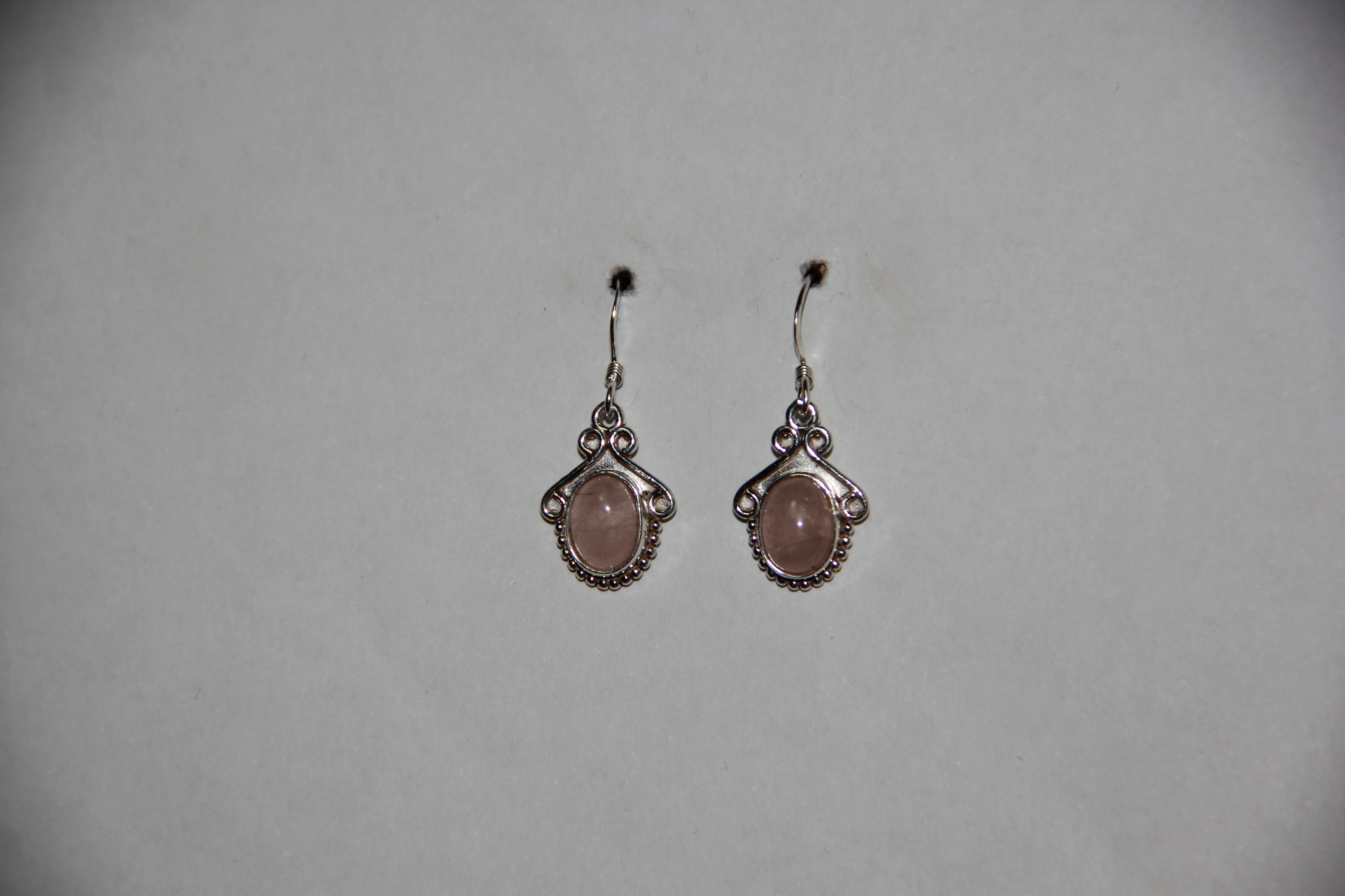 Pendientes De Cuarzo Rosa