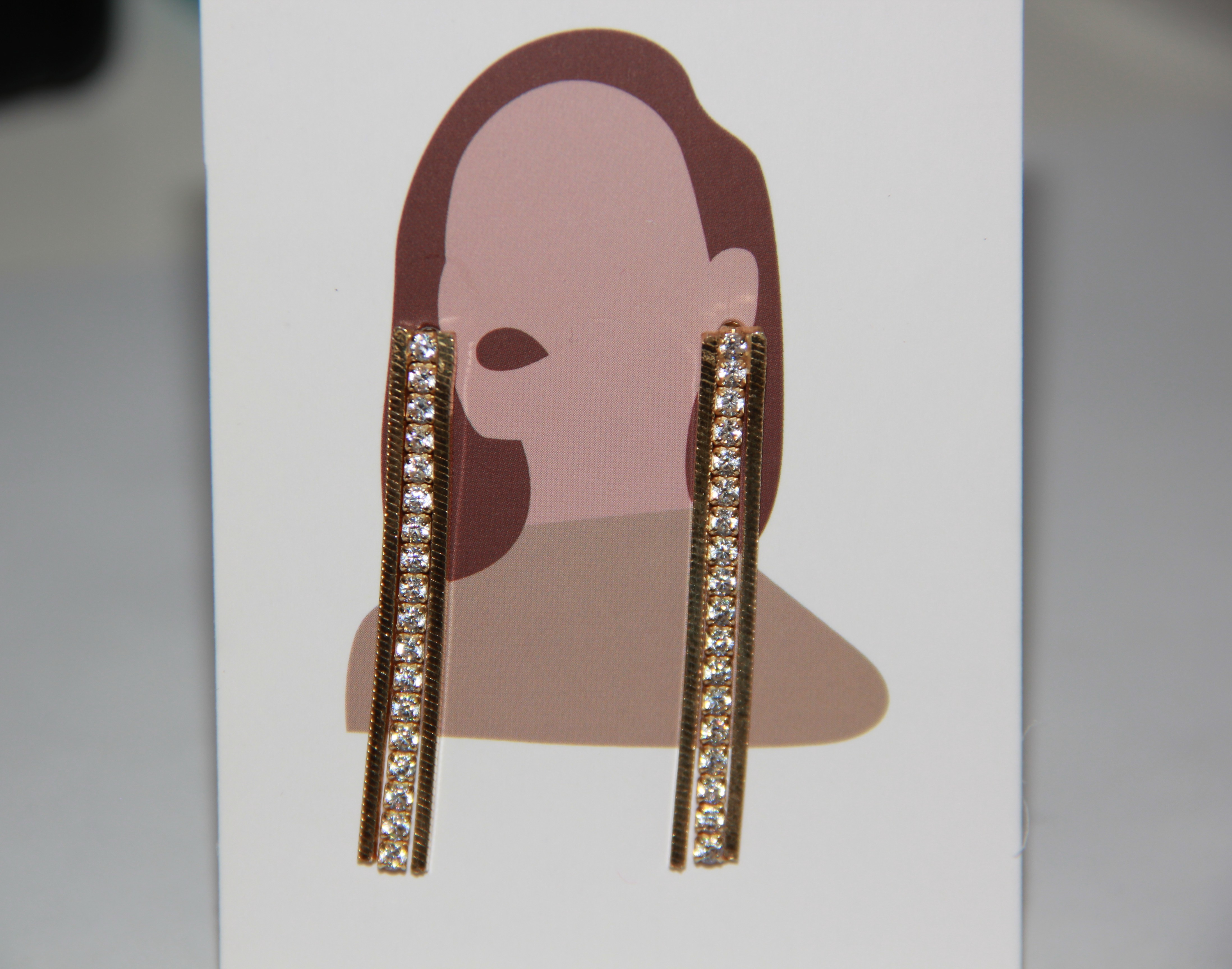 Pendientes Largos Con Baño De Oro